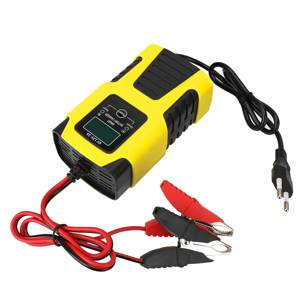 Smart Battery Charger 6V/12V 2A - Automatic Digital Display
