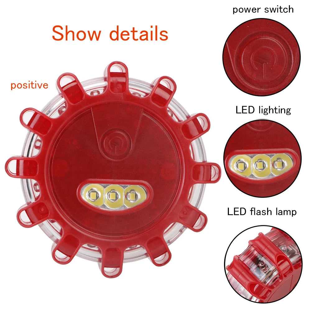 LED Emergency Strobe Warning Light - 360° Visibility Beacon with 9 Flash Modes & Magnetic Base