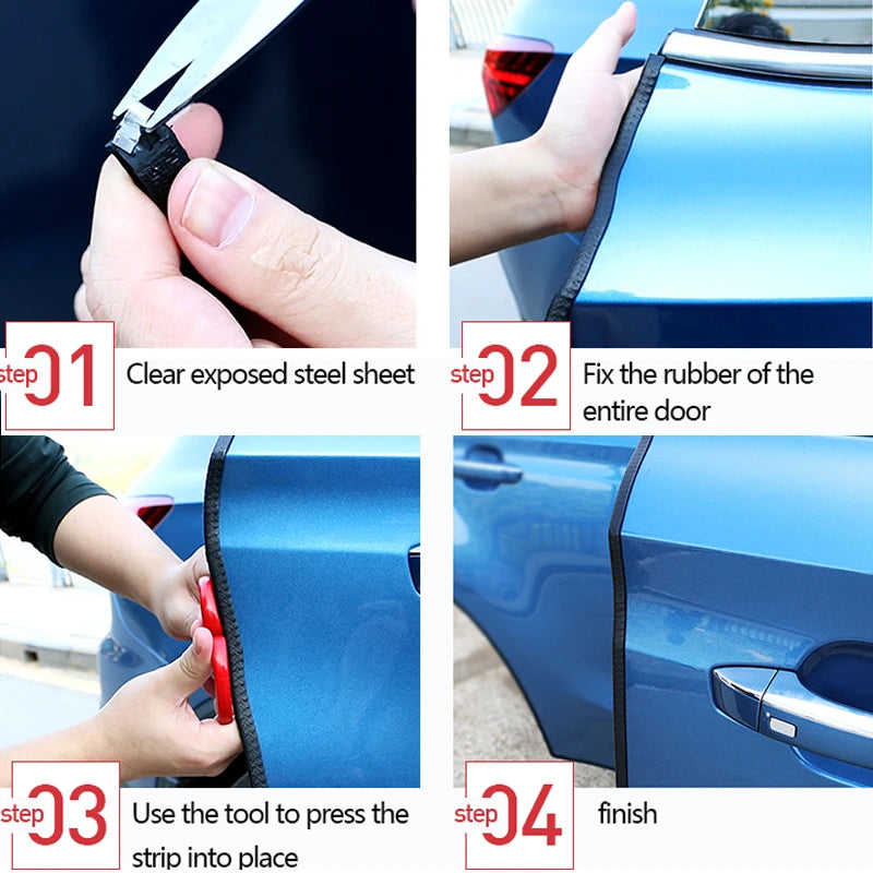 Car Door Edge Scratch Protector Strip - PVC Guard Trim to Prevent Dings & Paint Damage