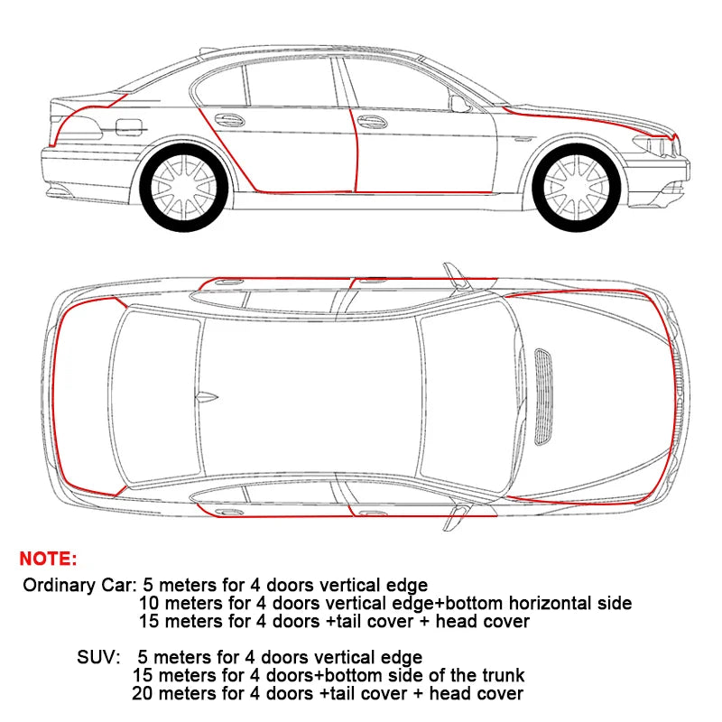 Car Door Edge Scratch Protector Strip - PVC Guard Trim to Prevent Dings & Paint Damage