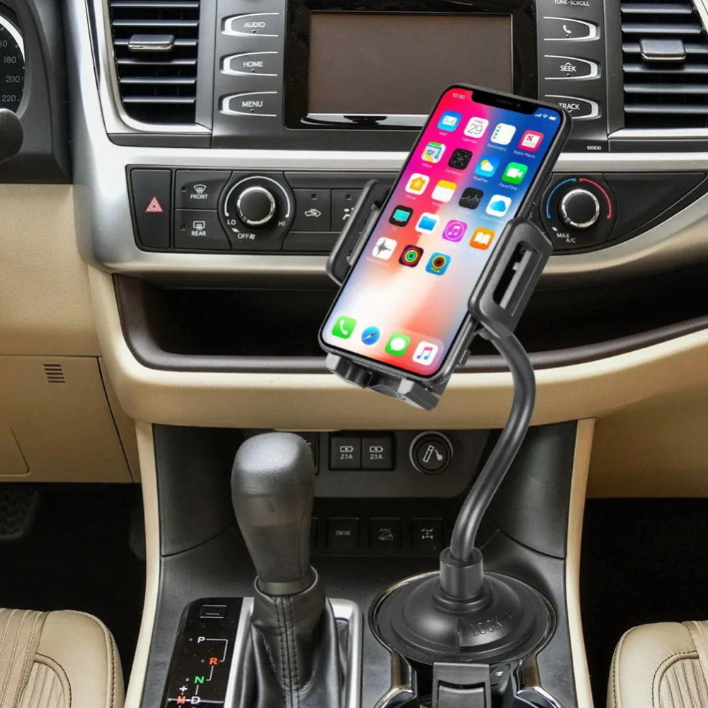 Universal Cup Holder Phone Mount - 360° Rotating Adjustable Car Phone Holder