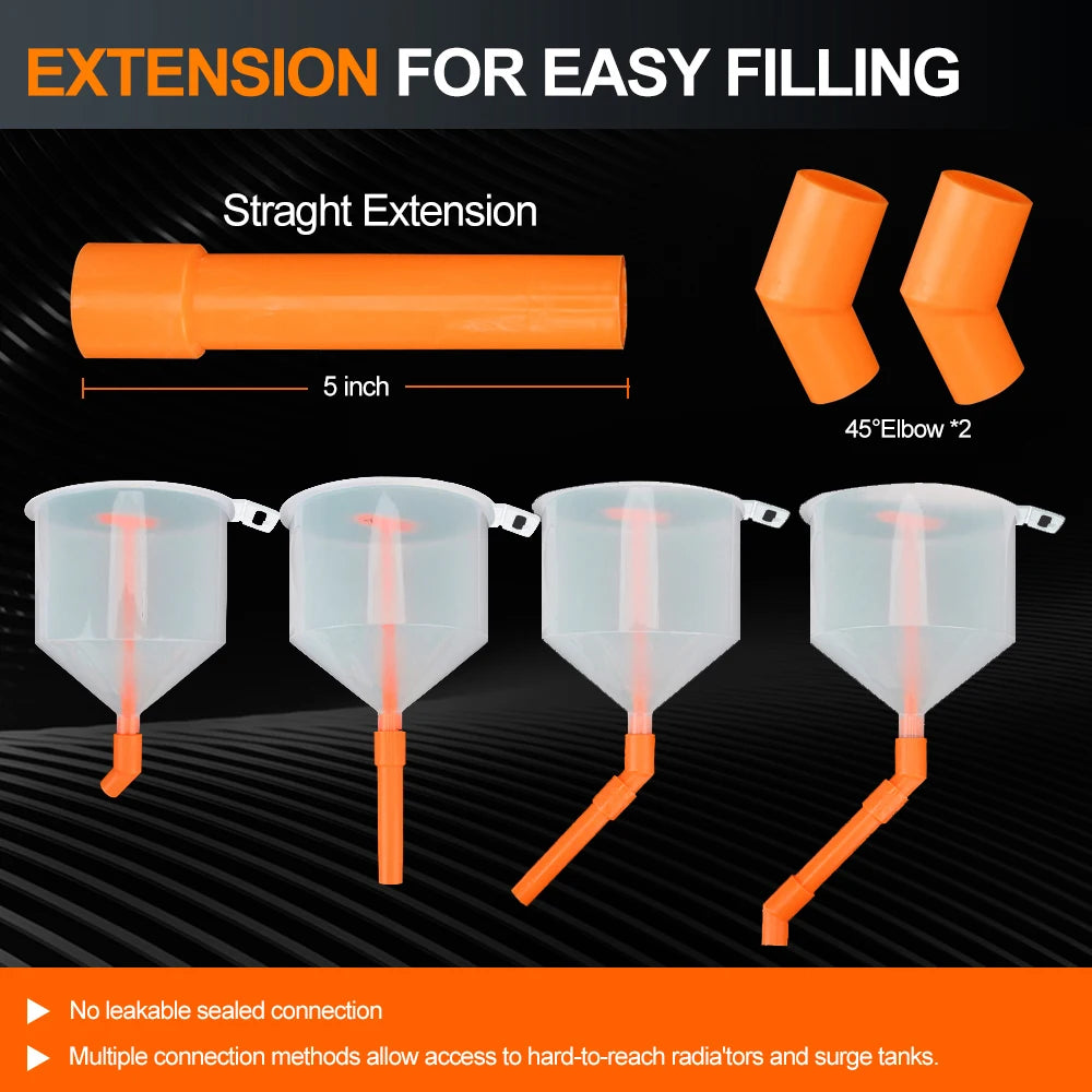 15-Piece Spill-Proof Coolant Filling Funnel Kit