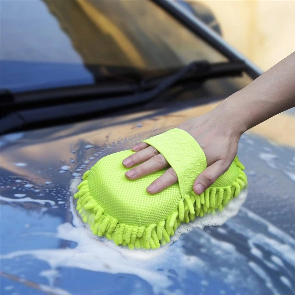 Coral Car Wash Mitts - Soft Microfiber Cleaning Gloves (2-Pack)