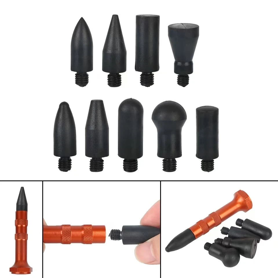 Paintless Dent Repair Hammer & Tap Down Tool Set - 10-Piece Kit for Hail & Ding Removal