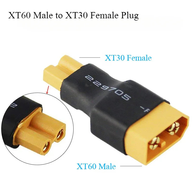 XT30 to XT60 Battery Adapter Cable - 10cm 16AWG for RC Drones