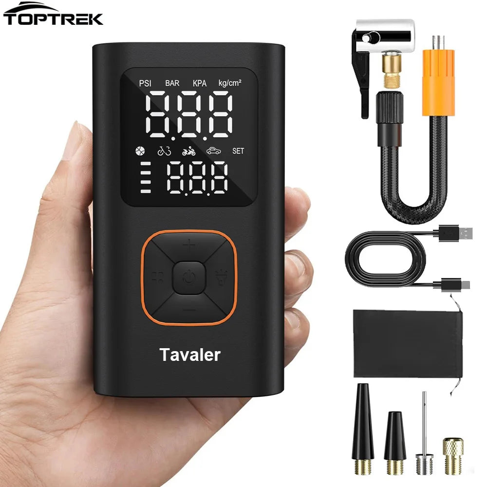 Portable Electric Tire Inflator - 150 PSI Rechargeable Air Pump for Cars, Bikes & Motorcycles