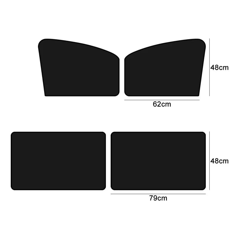 Magnetic Car Window Sunshade - UV Protection Privacy Curtain for Side & Rear Windows