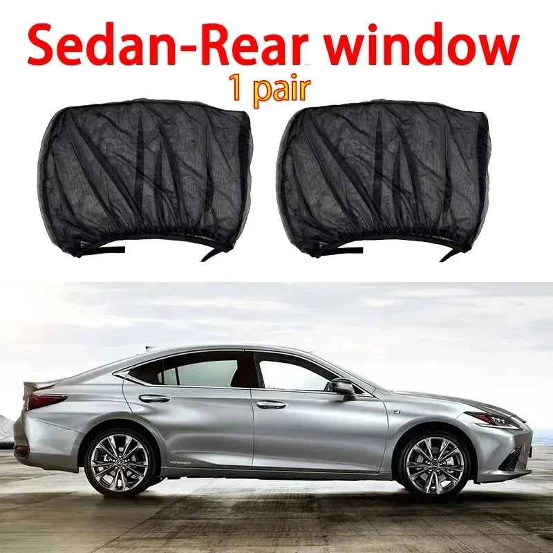 Car Window Mesh Sunshade - Breathable Mosquito Screen & UV Blocker