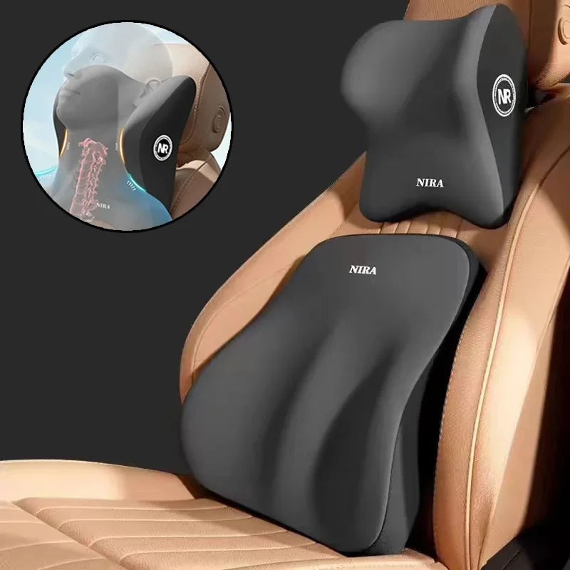 Memory Foam Car Pillow - Ergonomic Neck & Lumbar Support Cushion