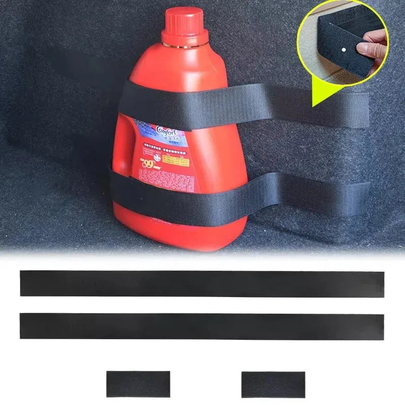 Car Trunk Velcro Securing Straps - 2-Piece Set for Fire Extinguisher & Cargo Organization