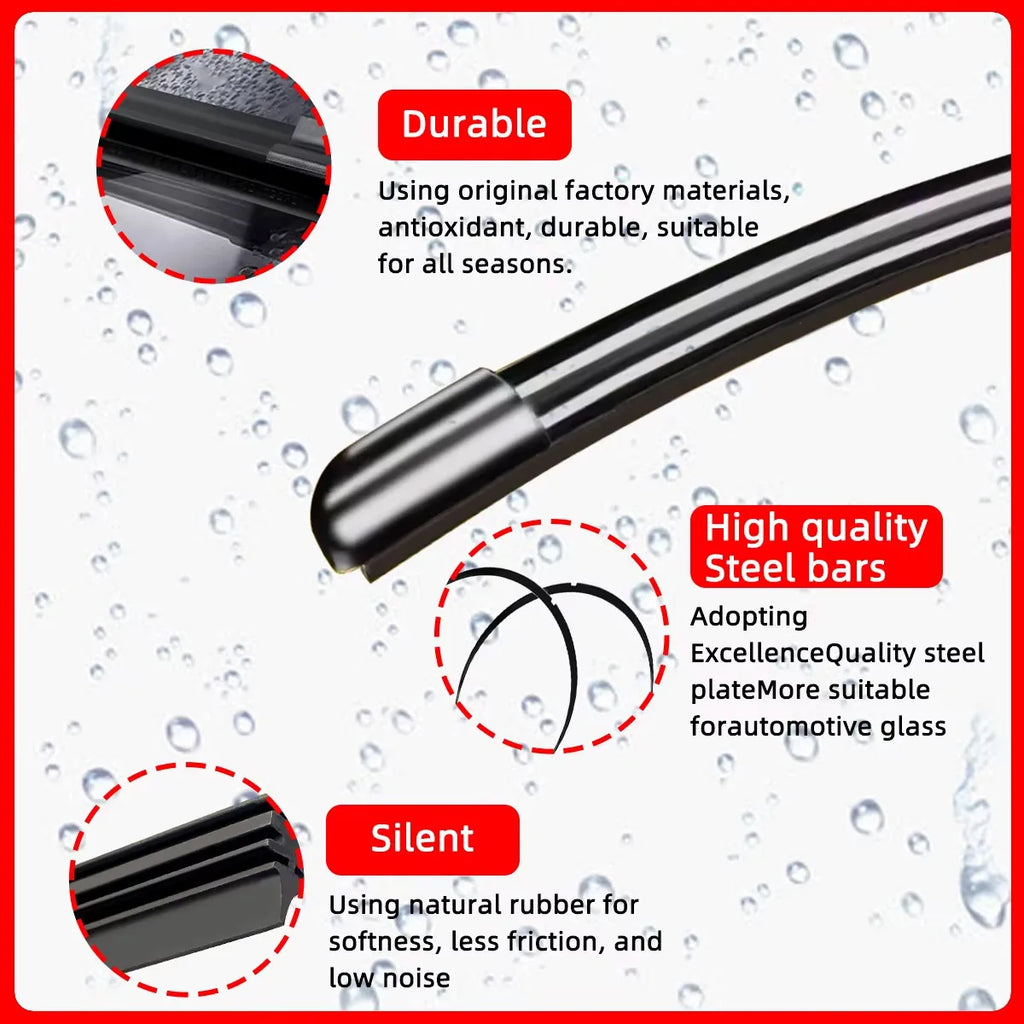 Universal Windshield Wiper Blade - Premium Natural Rubber for Streak-Free Visibility