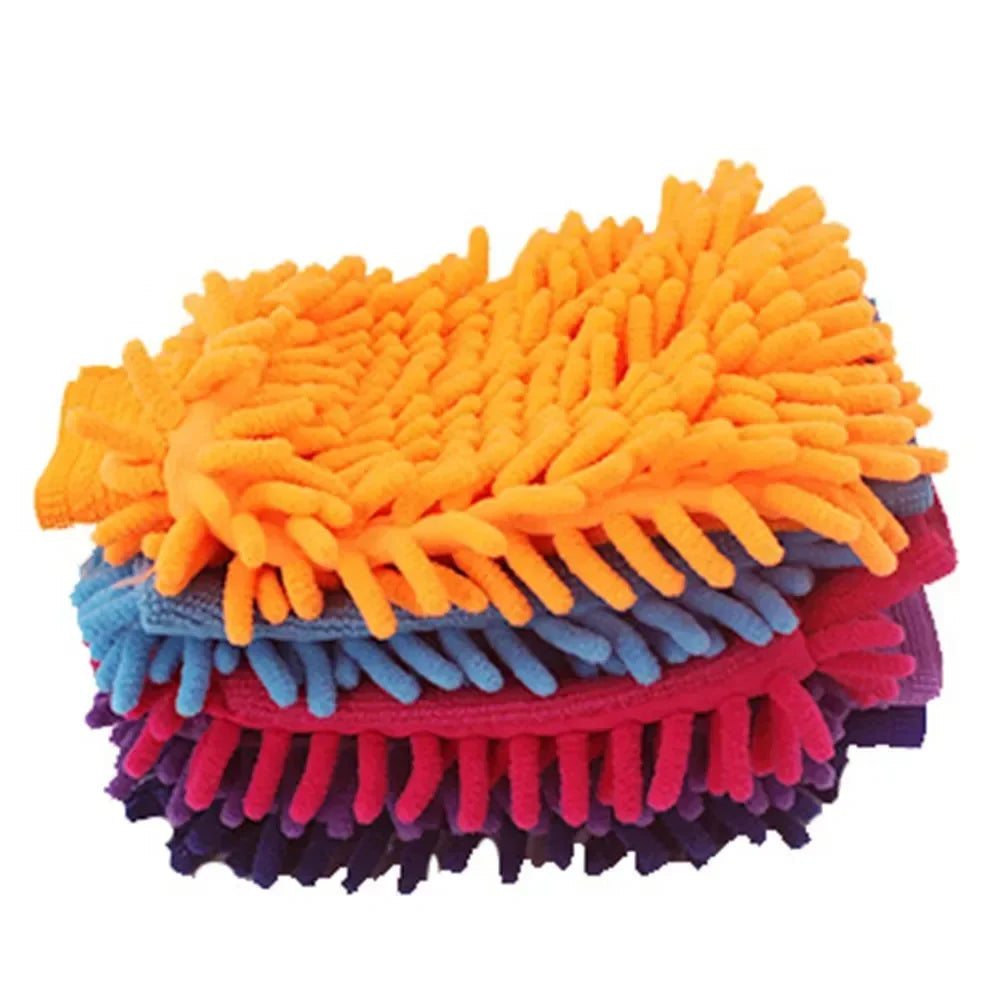 Chenille Car Wash Gloves - Scratch-Free Cleaning Mitt