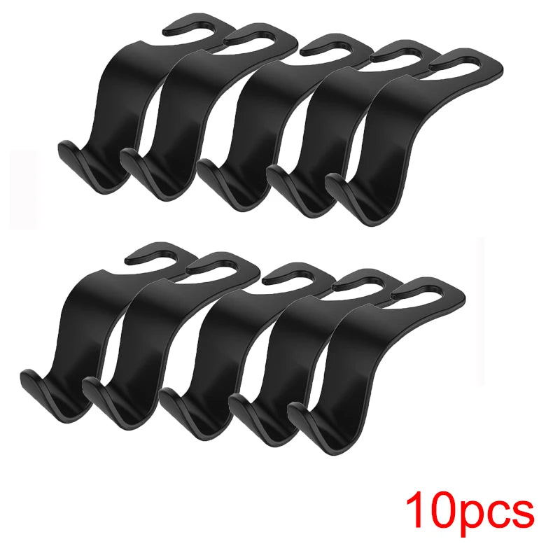 Car Headrest Hooks - Seat Back Organizer Hanger for Bags (1-10 Pack)