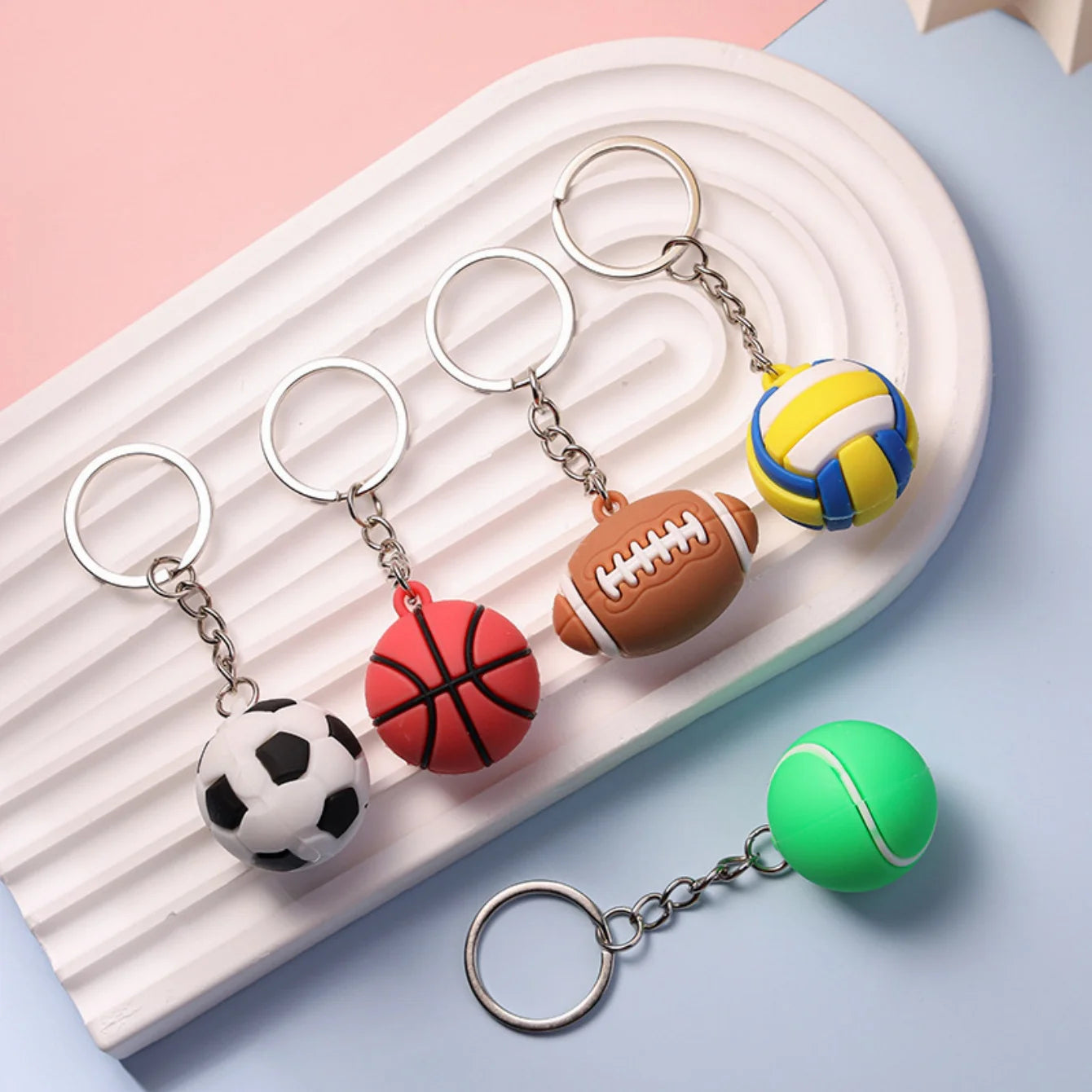 Mini Sports Ball Keychain - Car & Bag Accessory