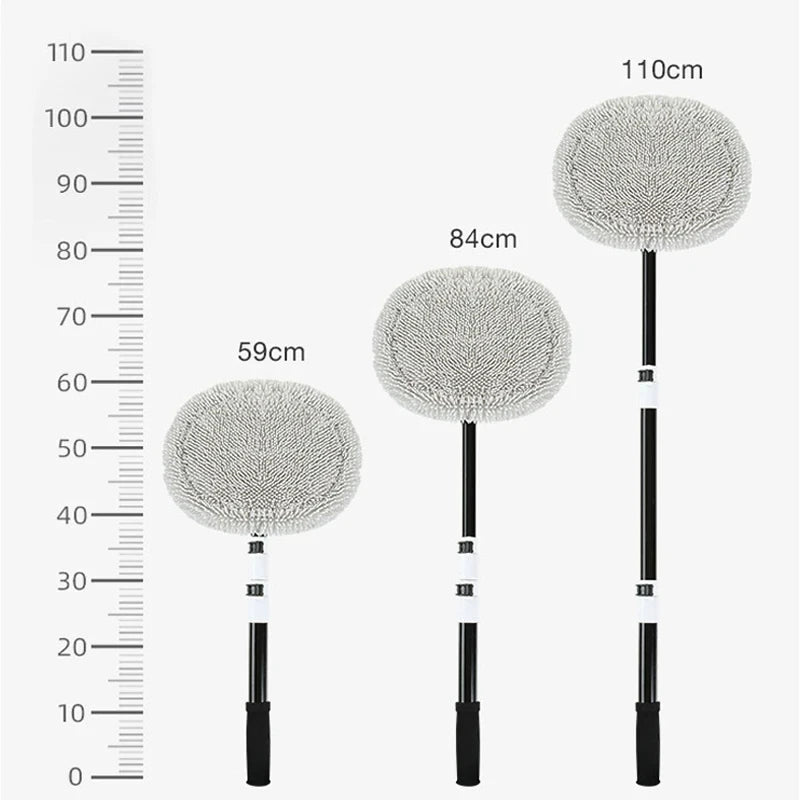Telescoping Car Wash Mop - Extendable Chenille Brush with 90° Rotating Head