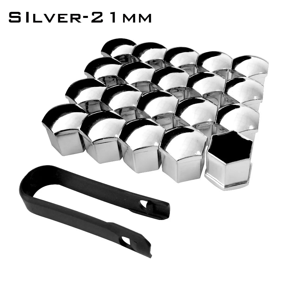 Chrome Wheel Lug Nut Covers - Anti-Rust Protection Caps (20-Pack)