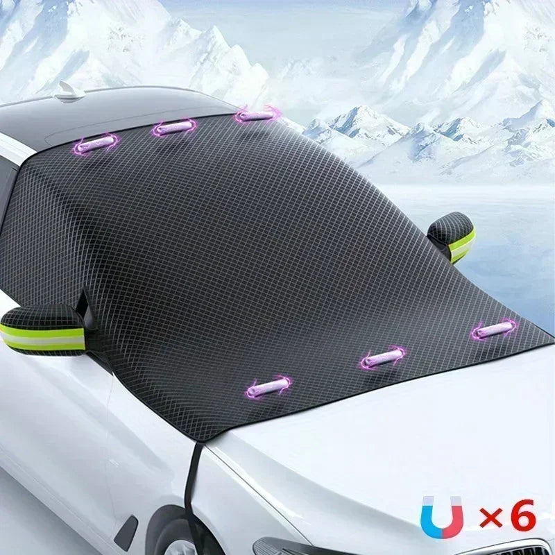 Magnetic Windshield Snow & Ice Cover - All-Season Protector with Wiper Protection