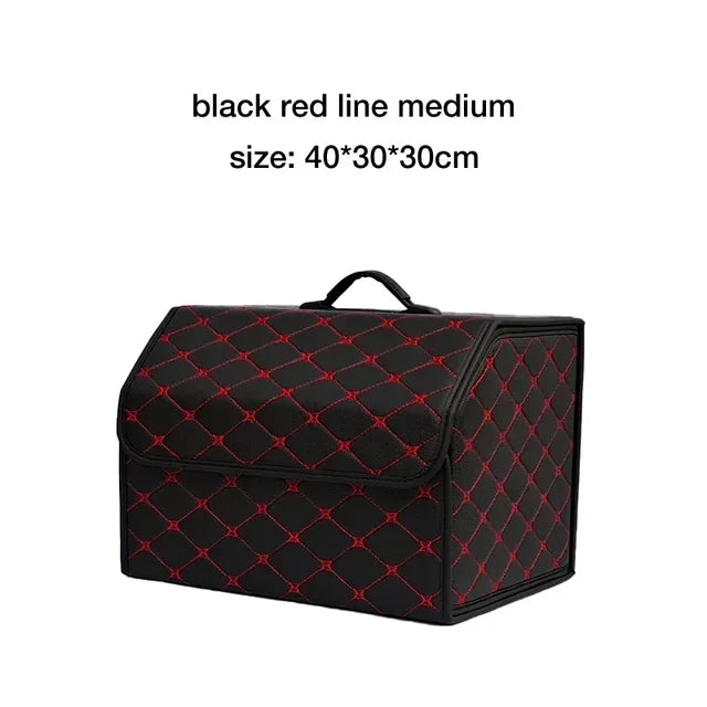 Collapsible Trunk Organizer - Premium PU Leather Storage Box