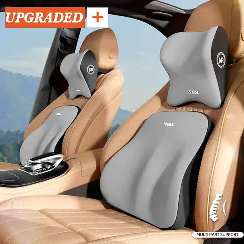 Memory Foam Car Pillow - Ergonomic Neck & Lumbar Support Cushion