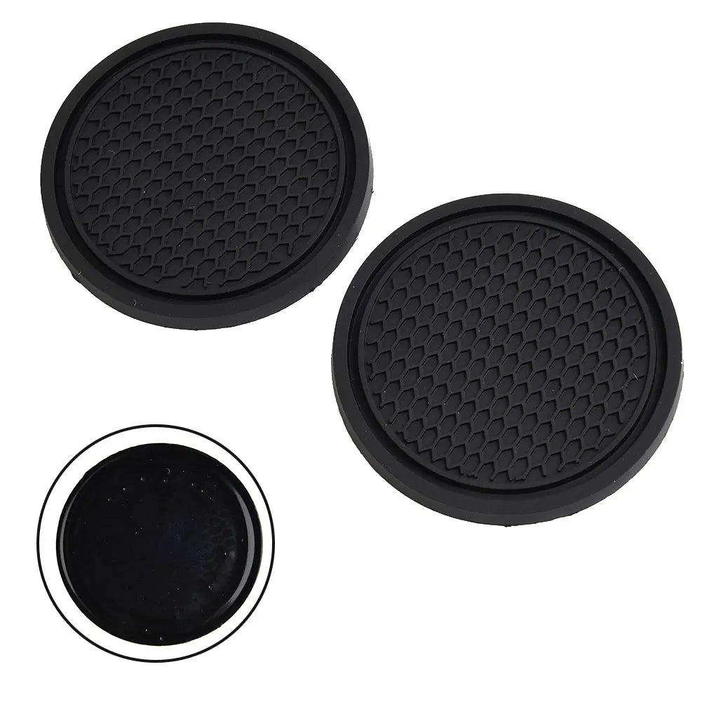 Silicone Car Cup Holder Coasters - Anti-Slip Insert Pads (2-Pack)