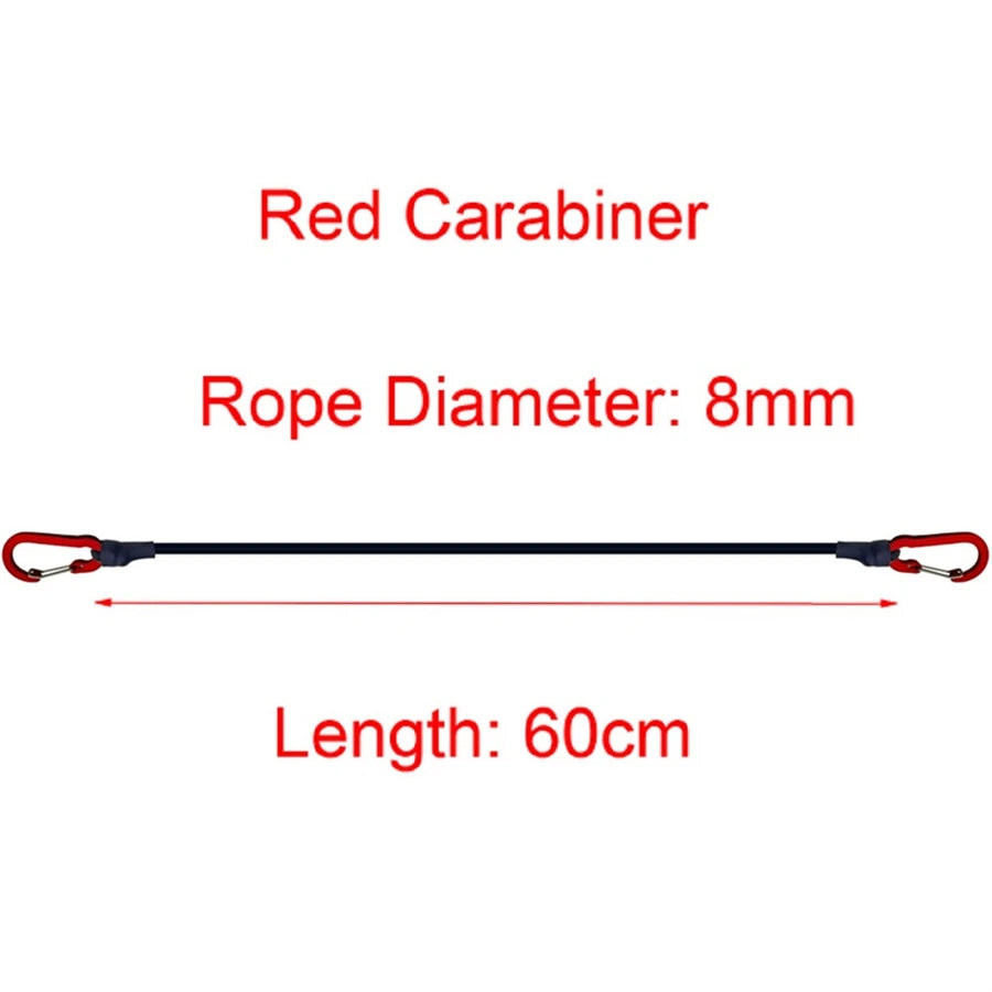 Heavy-Duty Bungee Cord with Aluminum Carabiners - 8mm Elastic Strap for Car, Bike & Cargo