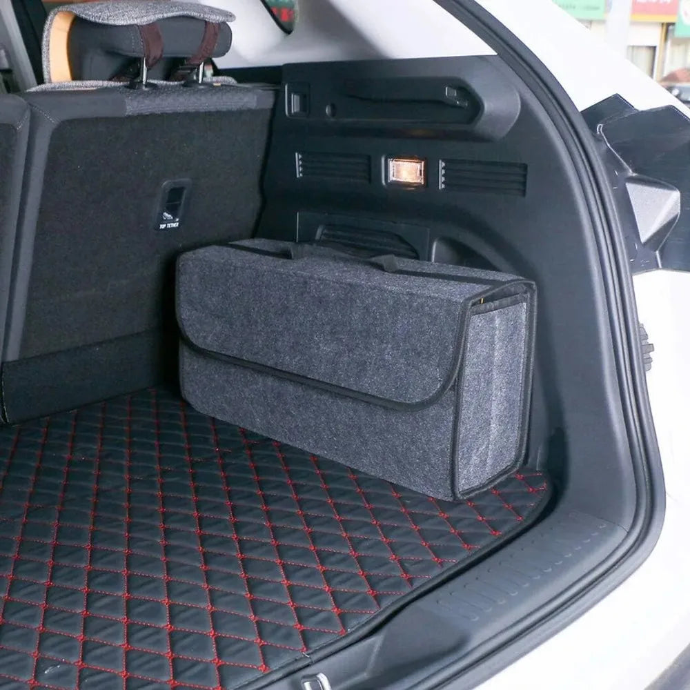 Foldable Felt Car Trunk Organizer - Soft Storage Box for Tools & Cargo