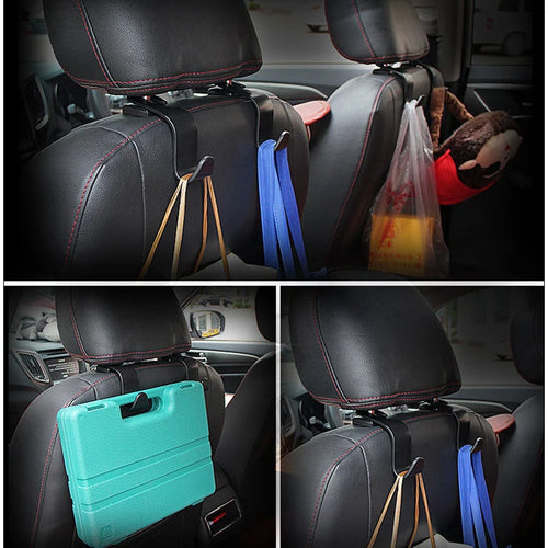 Car Headrest Hooks - Seat Back Organizer Hanger for Bags (1-10 Pack)