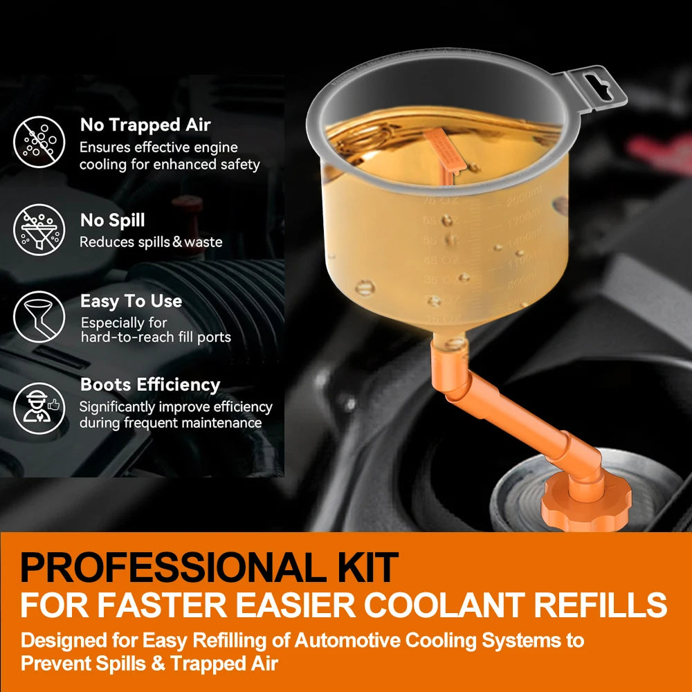 15-Piece Spill-Proof Coolant Filling Funnel Kit