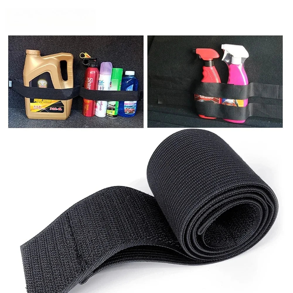 Car Trunk Cargo Securing Strap - Heavy-Duty Velcro Organizer for Fire Extinguisher & Tools
