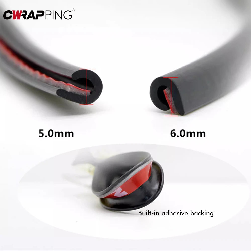 Car Door Edge Protector Strip - Clear U-Shape Rubber Guard (5m)