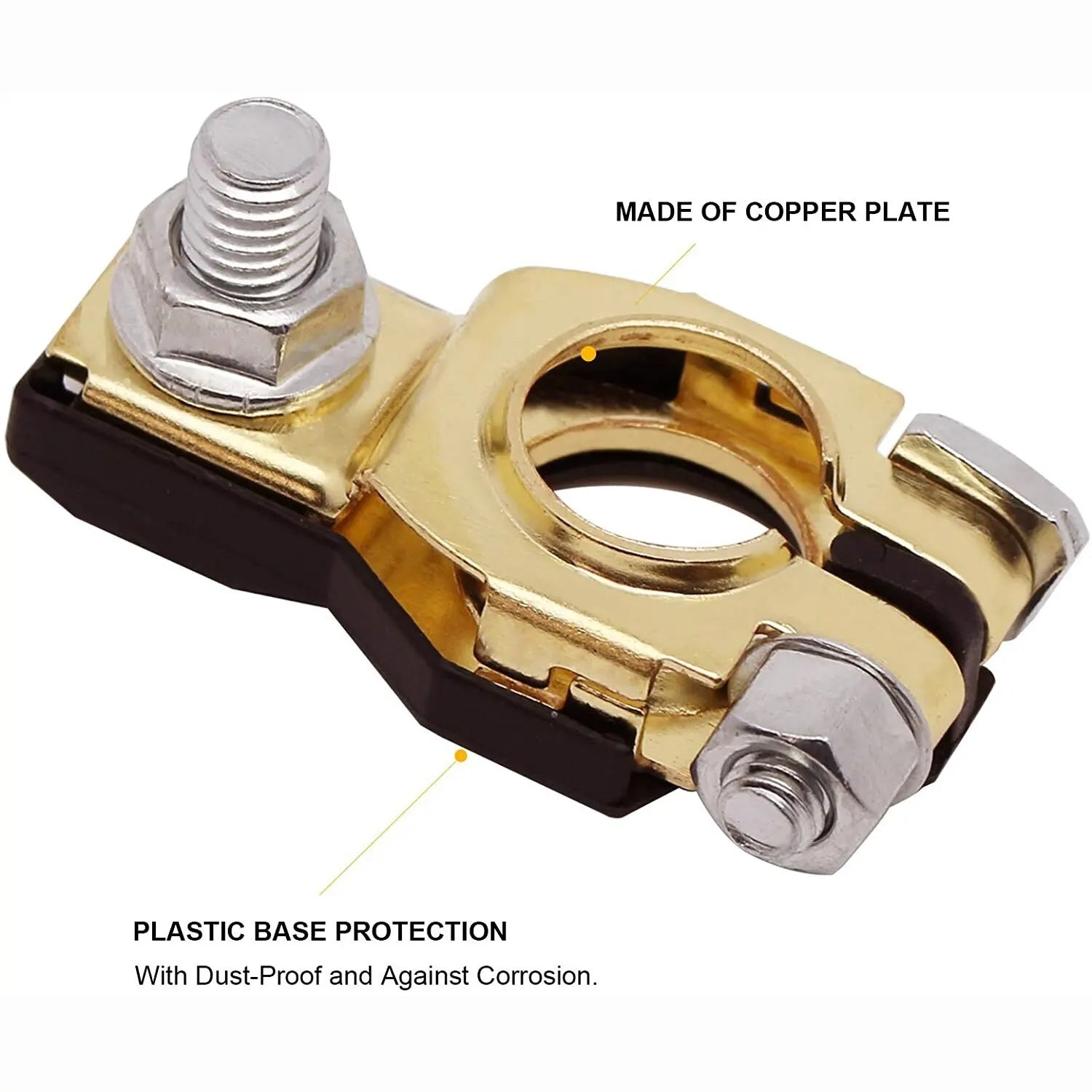 Quick Release Battery Terminal Clamps - Heavy-Duty Copper Connectors for 12V/24V Batteries