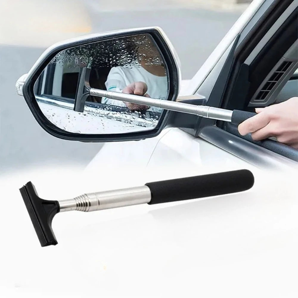 Telescopic Windshield Cleaning Tool - Extendable Mirror & Glass Wiper