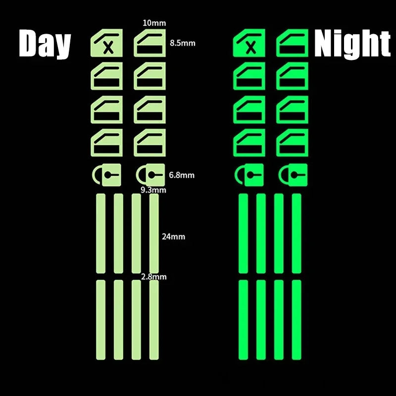 Luminous Car Window Button Stickers - Glow-in-the-Dark Control Panel Decals (18-Piece Set)