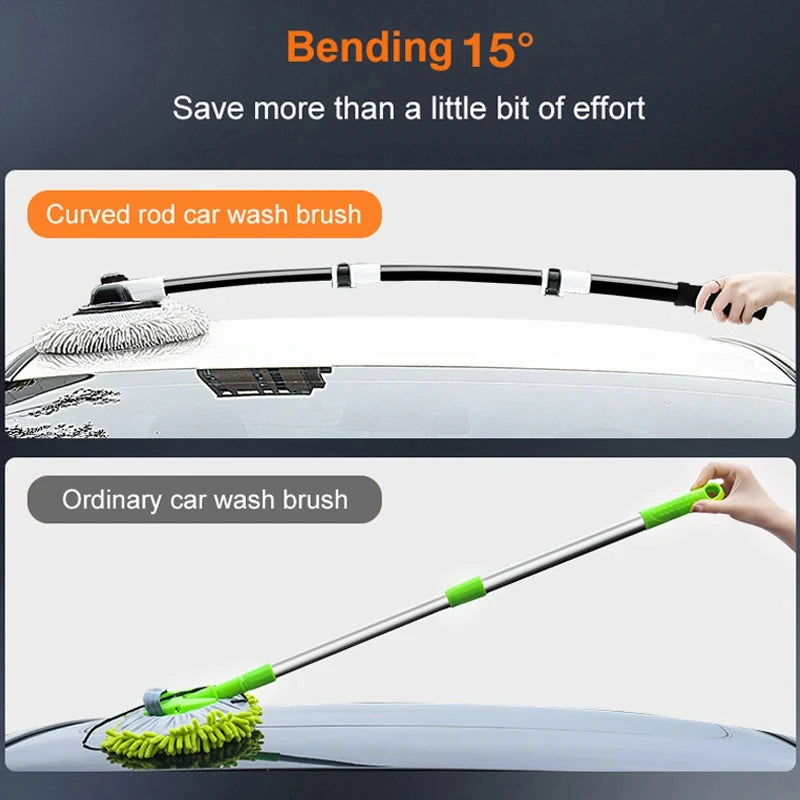 Telescoping Car Wash Mop - Extendable Chenille Brush with 90° Rotating Head
