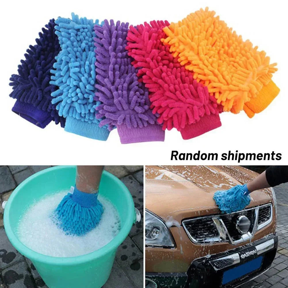 Chenille Car Wash Gloves - Scratch-Free Cleaning Mitt