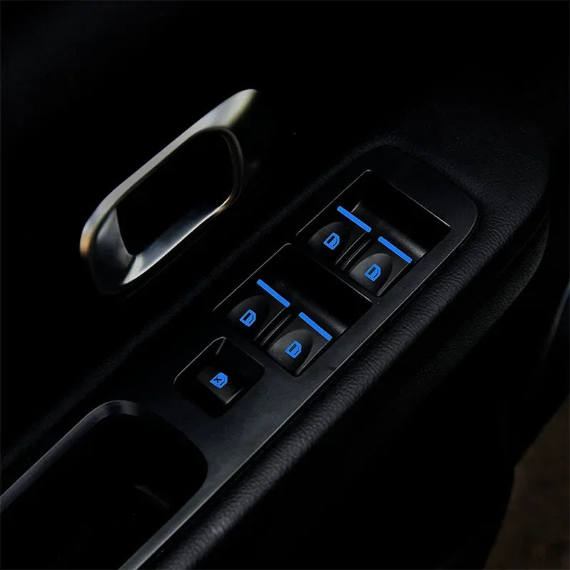Luminous Car Window Button Stickers - Glow-in-the-Dark Control Panel Decals (18-Piece Set)