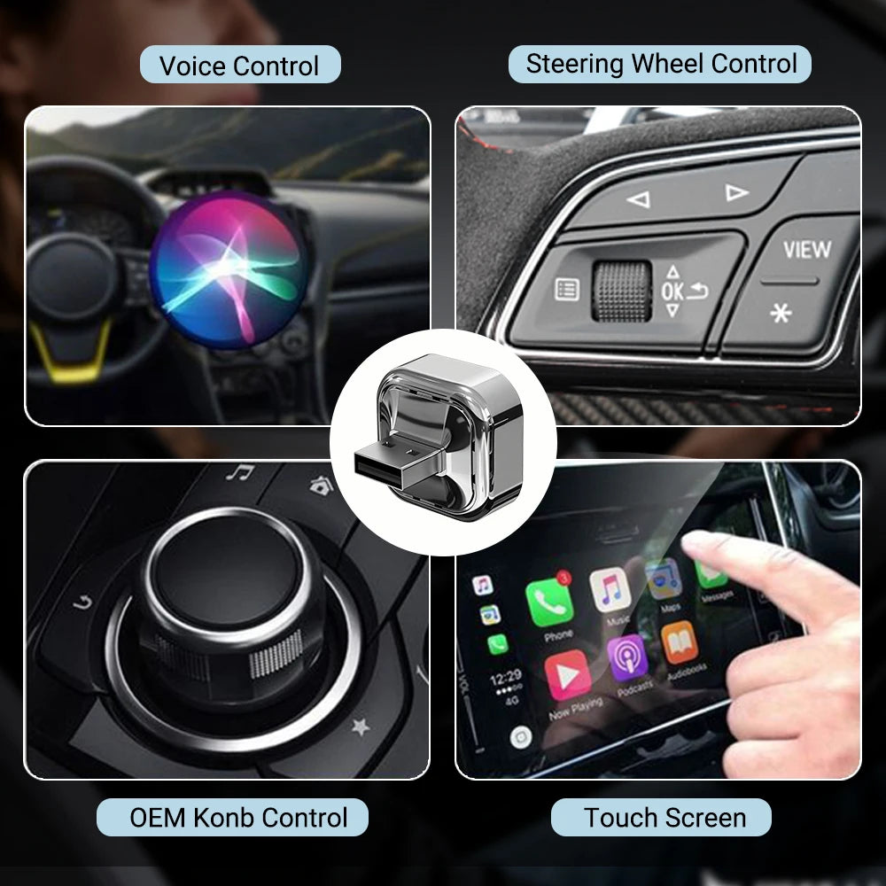 2-in-1 Wireless CarPlay & Android Auto Adapter – Plug & Play, 5GHz, Auto-Connect