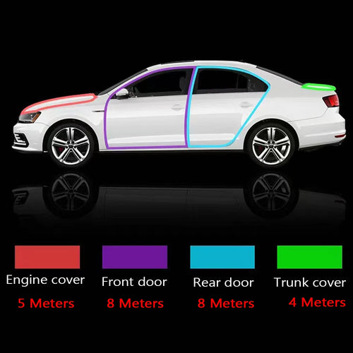 Car Door Weatherstrip Seal - EPDM Rubber Sound Insulation Strip for Doors & Trunk