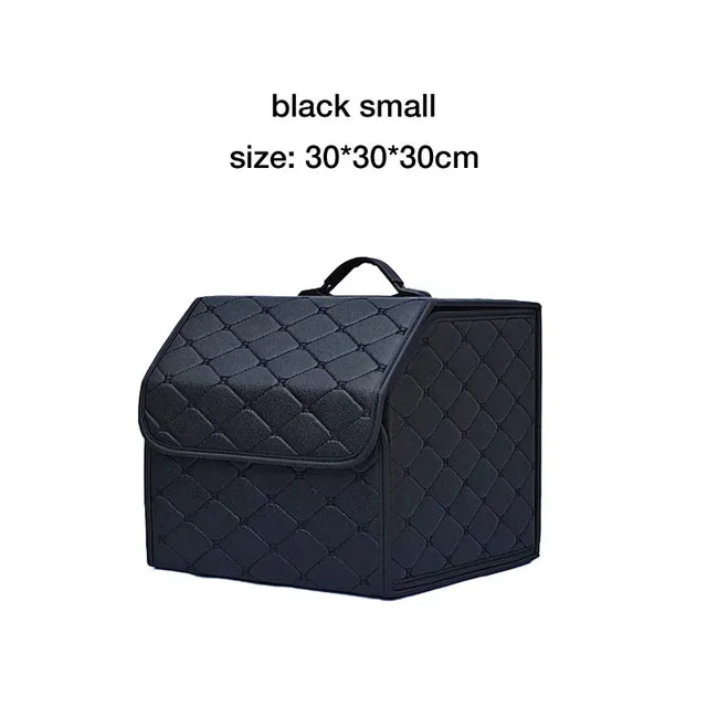 Collapsible Trunk Organizer - Premium PU Leather Storage Box