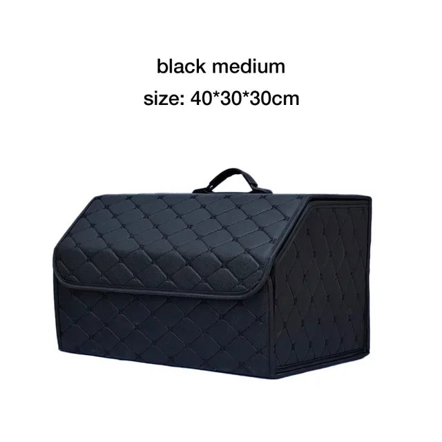 Collapsible Trunk Organizer - Premium PU Leather Storage Box