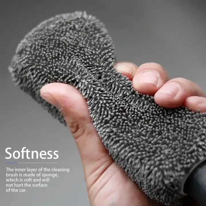 Microfiber Wheel Cleaning Brush - Soft Tire & Rim Detailing Tool