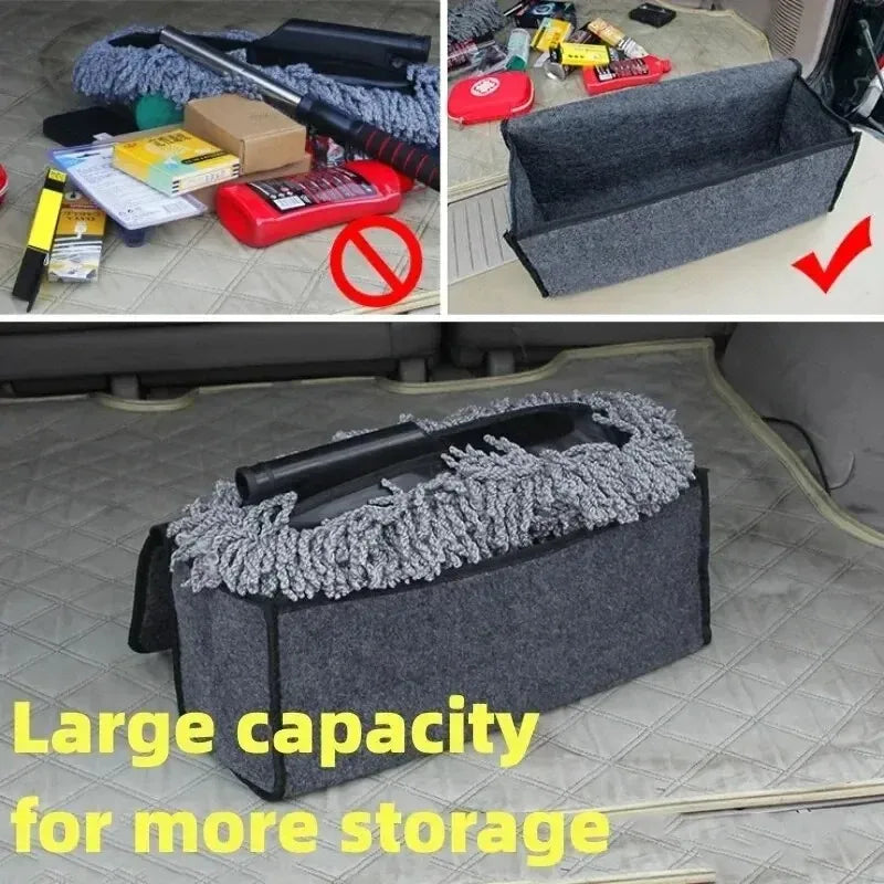 Felt Trunk Organizer - Collapsible Storage Box with Anti-Slip Base