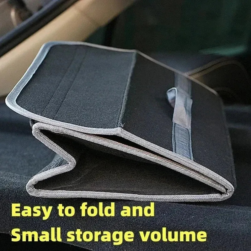 Felt Trunk Organizer - Collapsible Storage Box with Anti-Slip Base