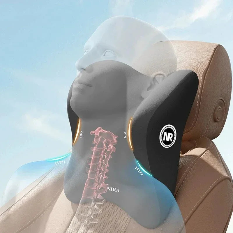 Memory Foam Car Pillow - Ergonomic Neck & Lumbar Support Cushion