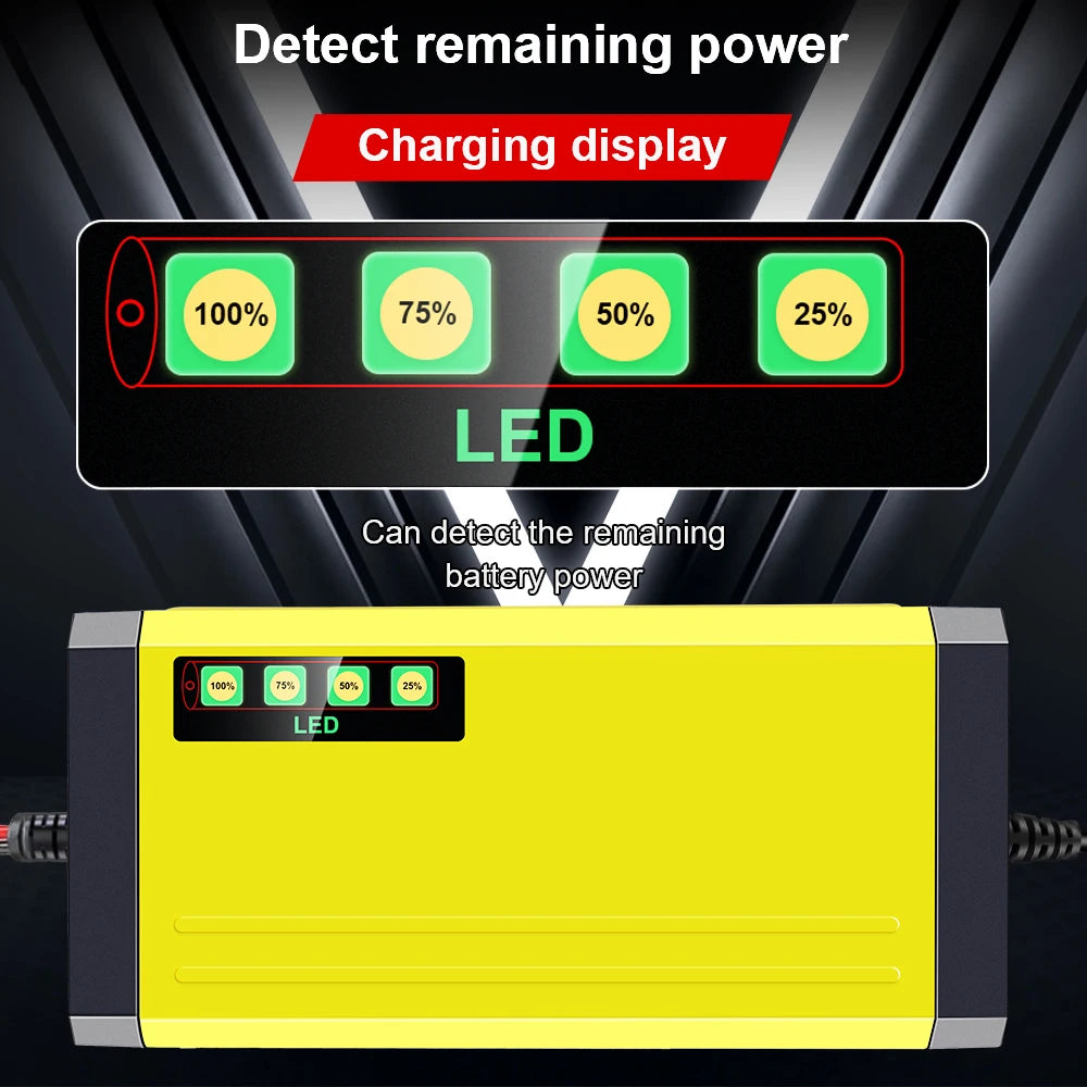 Smart Battery Charger 6V/12V 2A - Automatic Digital Display