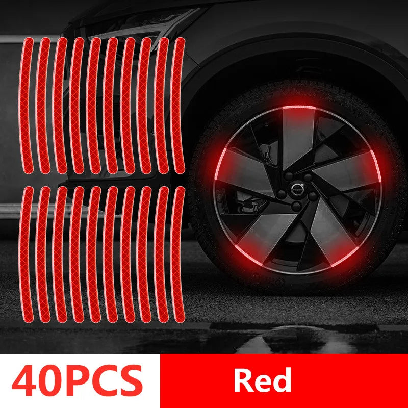 Reflective Safety Warning Stickers - Wheel Rim & Door Handle Tape