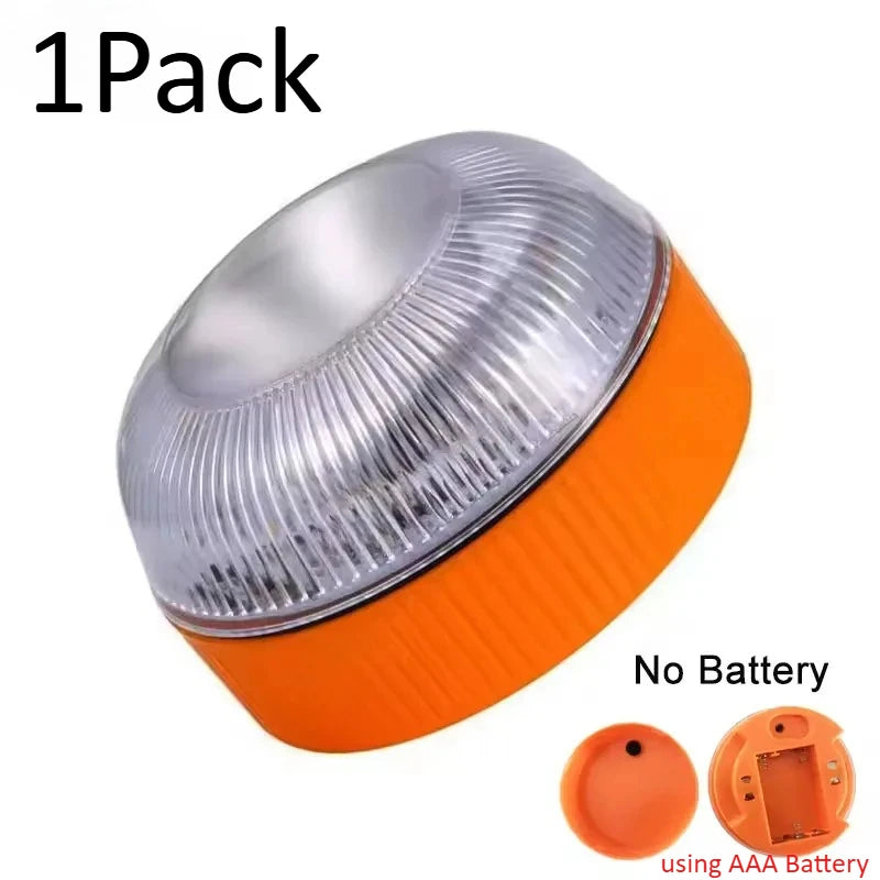 LED Emergency Strobe Warning Light - Magnetic Roadside Safety Beacon