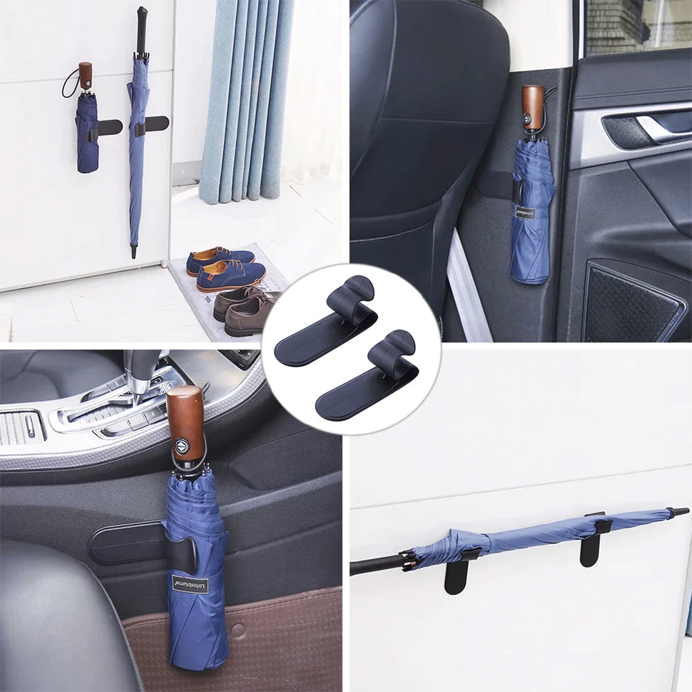 Car Trunk Umbrella Holder Clip - Self-Adhesive Storage Hook for Wet Umbrellas