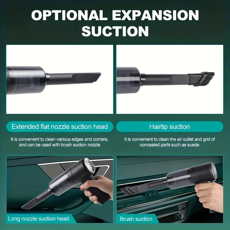 Cordless Handheld Car Vacuum Cleaner – 3000Pa Suction, USB-C Rechargeable