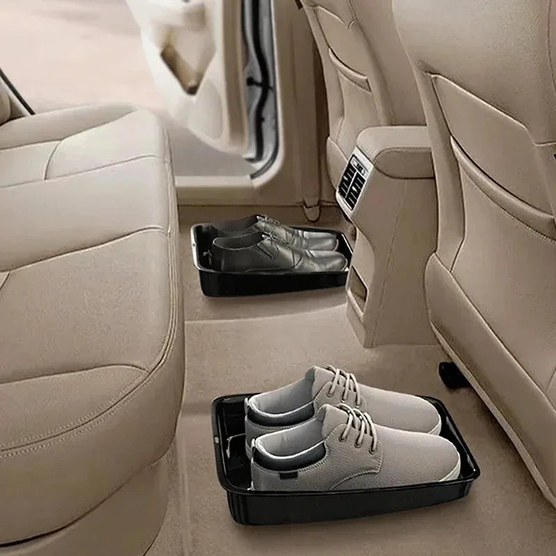 Car Under-Seat Shoe Storage Tray - Waterproof Organizer for Wet Shoes & Umbrellas